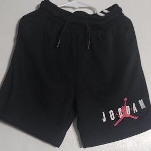 Jordan Black Athletic Shorts with Pink Logo
